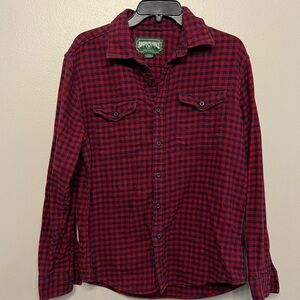 American Eagle Y2K Mens Medium Red and Blue Checkered Button Down Shirt
